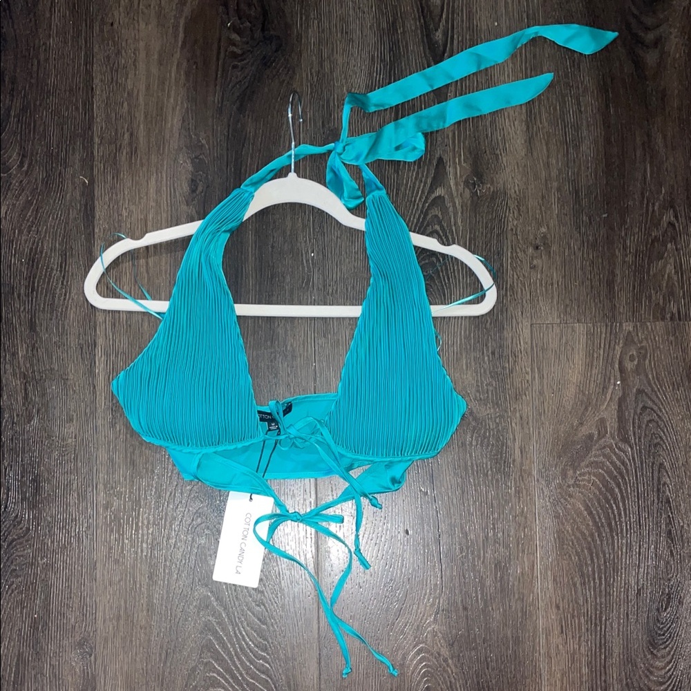Turquoise Halter Bikini Top